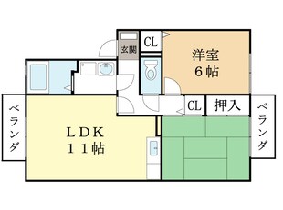 シャトレ祝園の物件間取画像